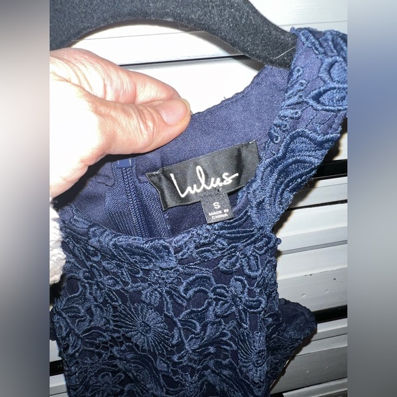 Brand new w/ tags Lulus lacy blue dress. Never been warn cocktail dress - Picture 4 of 5